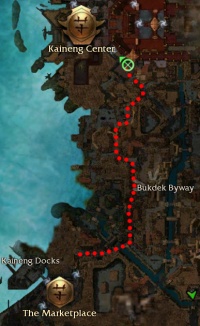 The enemy-free run from The Marketplace to Kaineng Center