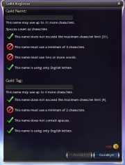 The Guild Registration window